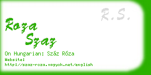 roza szaz business card