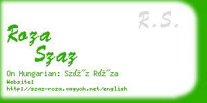 roza szaz business card